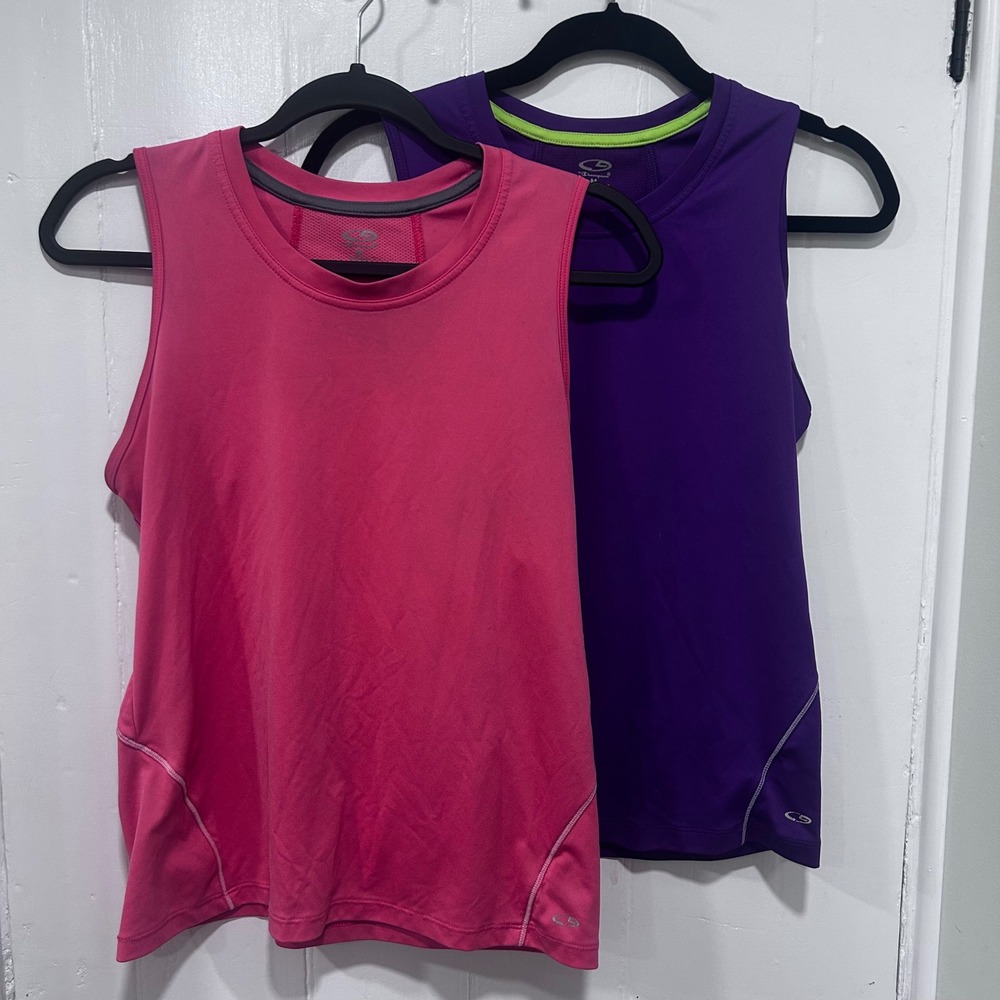 C9 by Champion Womens Activewear Tank Top 2 Pack Pink Purple Size M Mesh Back